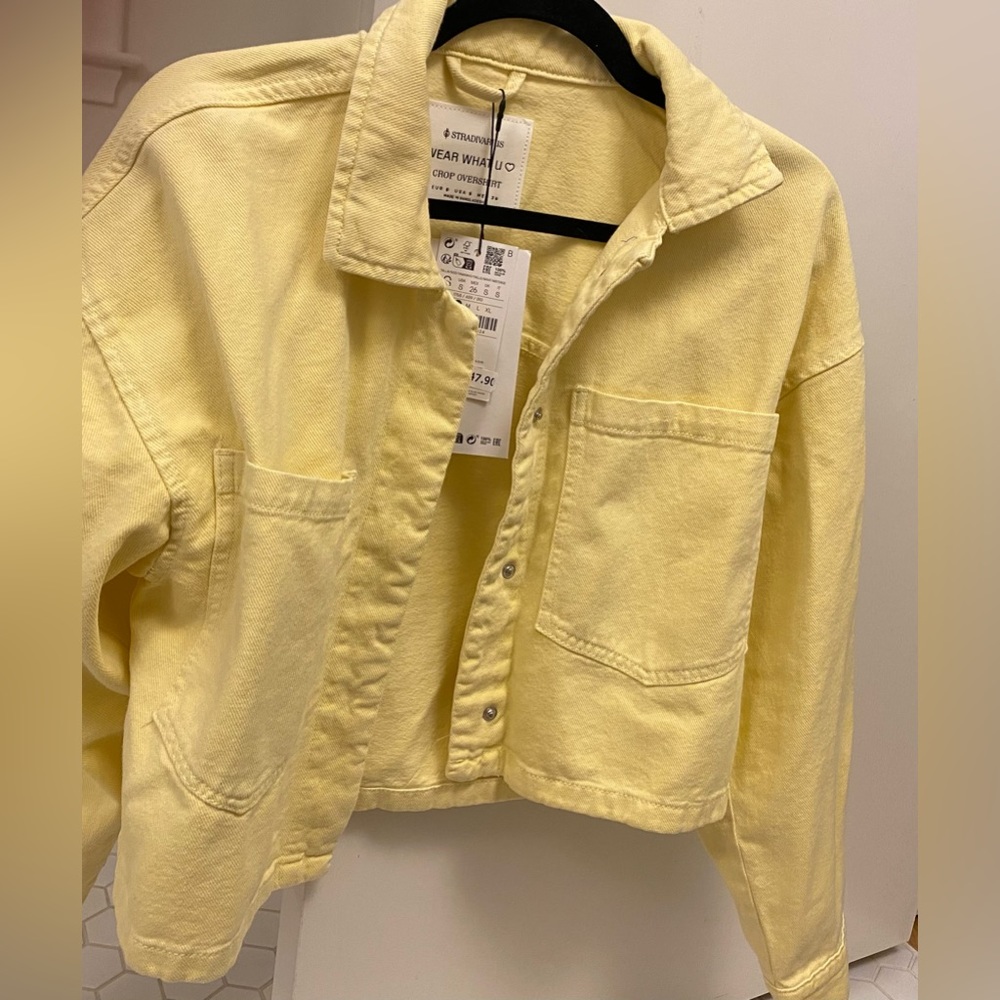 Stradivarius Yellow denim over-shirt / jacket